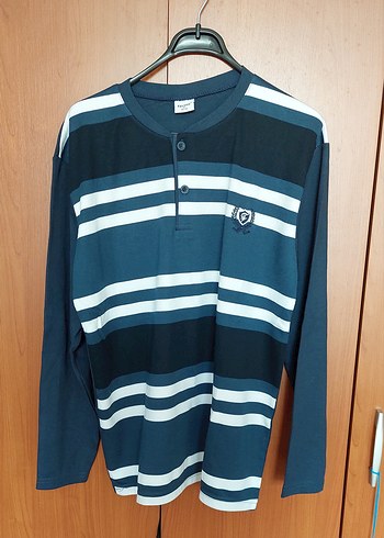 Mavi Çizgili Erkek Pijama üstü. - Görsel 3