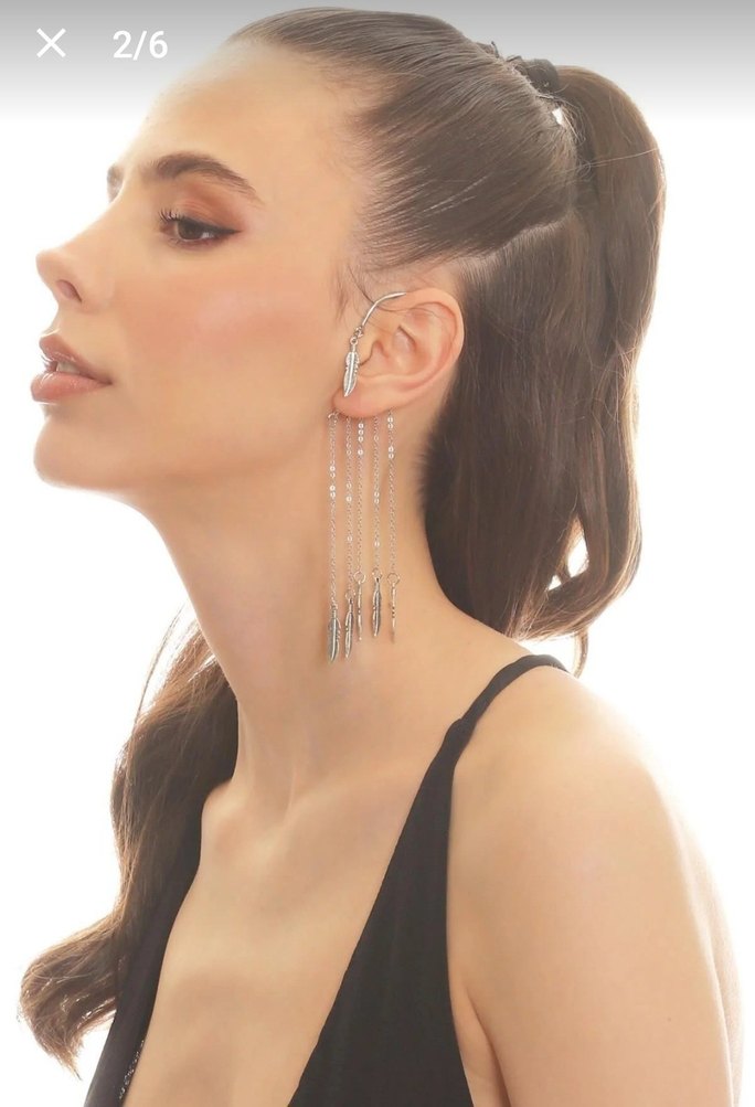 SALLANTILI YAPRAK KIKIRDAK KÜPE. - Görsel 2