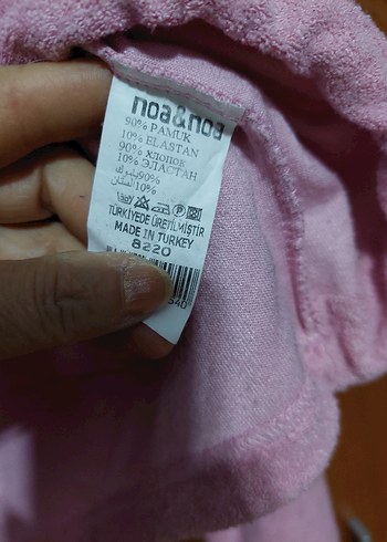 PEMBE RENK  KAPİŞONLU HAVLU KISA SWEATSHİRT - Görsel 5