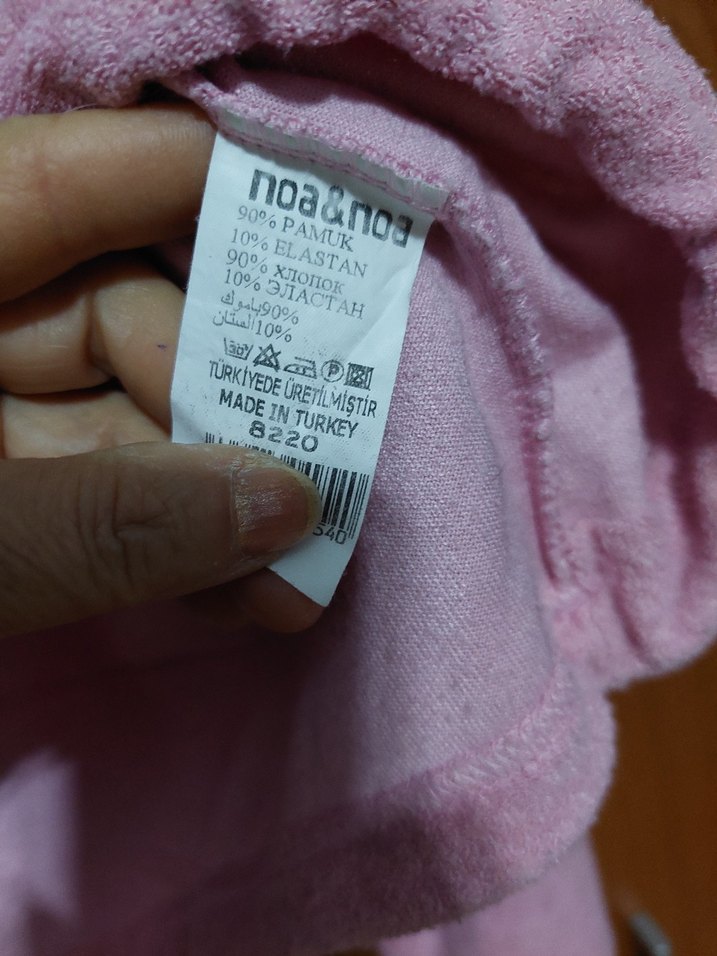 PEMBE RENK  KAPİŞONLU HAVLU KISA SWEATSHİRT - Görsel 5