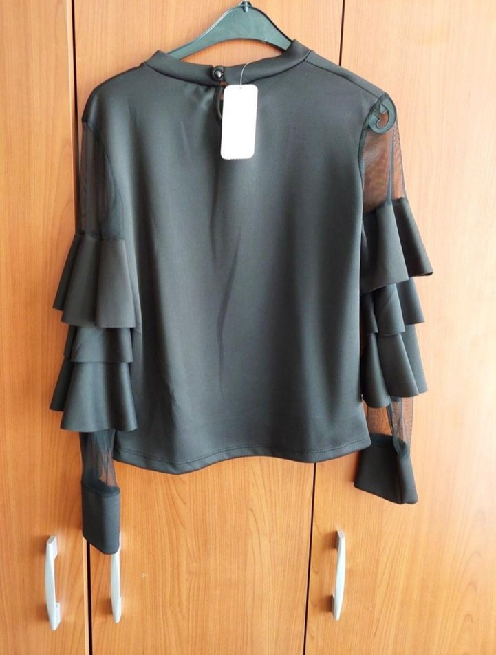 Siyah etiketli abiye bluz. - Görsel 2