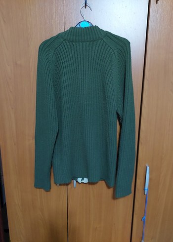 Erkek Haki Fermuarlı Örme Dokulu Mont. - Görsel 5