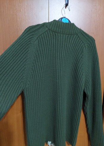 Erkek Haki Fermuarlı Örme Dokulu Mont. - Görsel 6