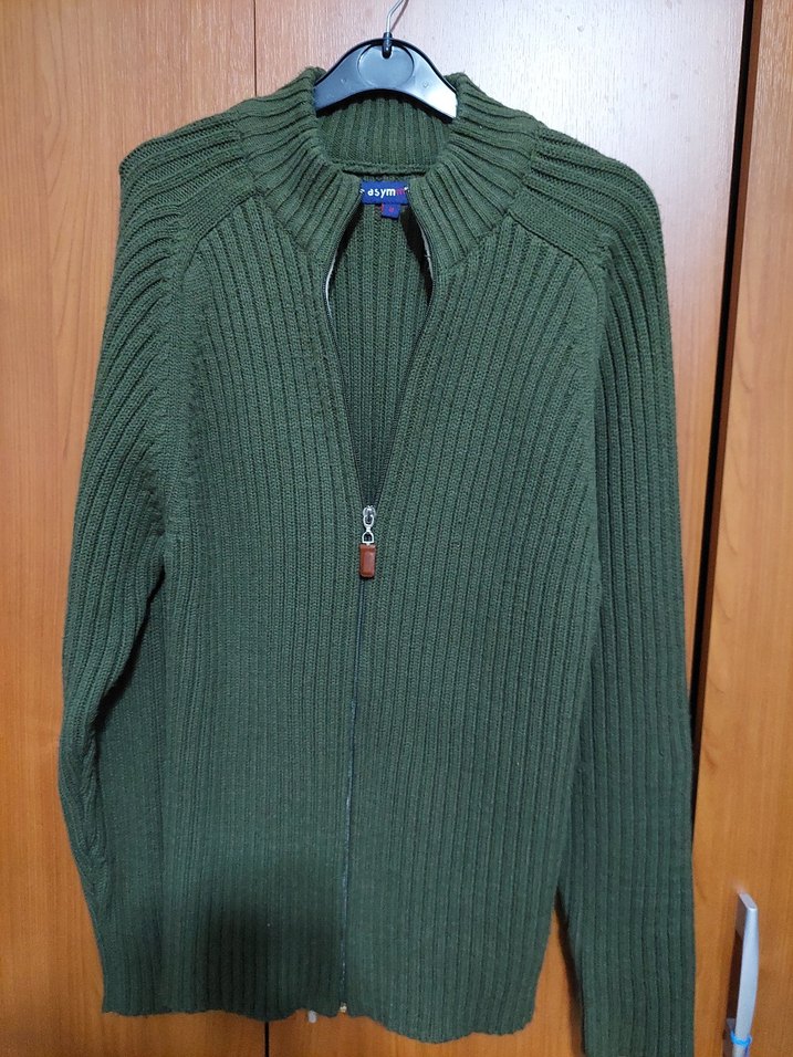 Erkek Haki Fermuarlı Örme Dokulu Mont. - Görsel 4