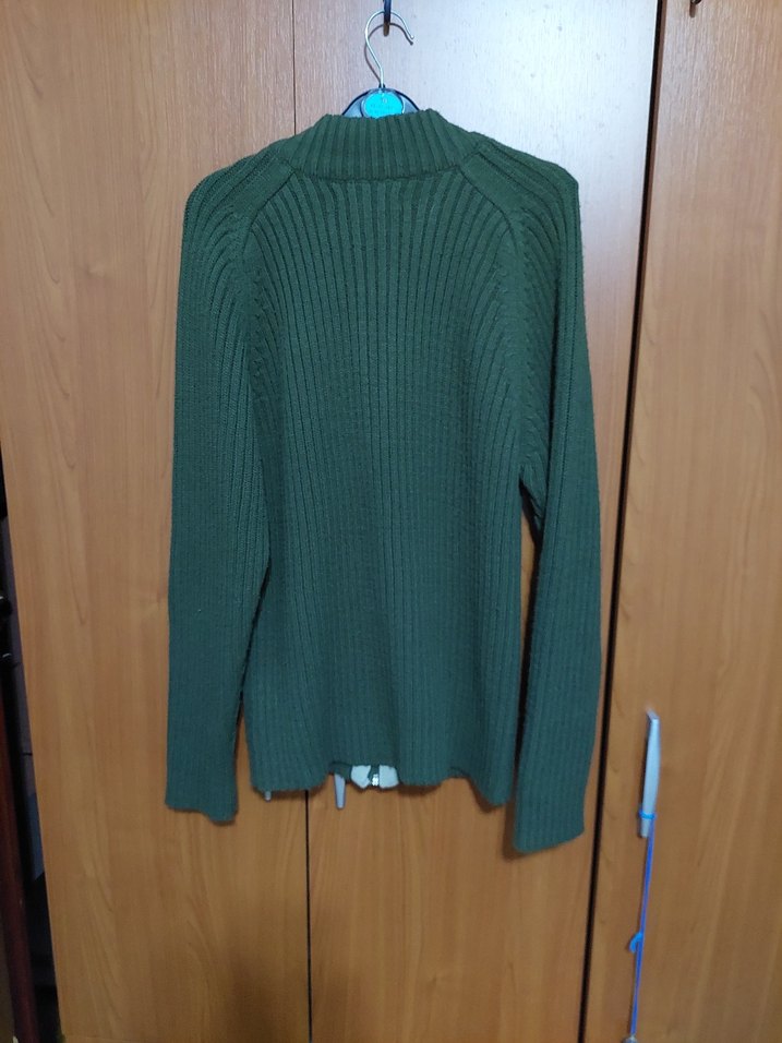 Erkek Haki Fermuarlı Örme Dokulu Mont. - Görsel 5