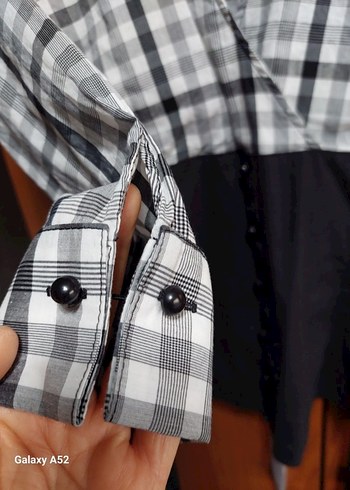 Gri  ekoseli Pamuklu Fitted Gömlek - Görsel 4