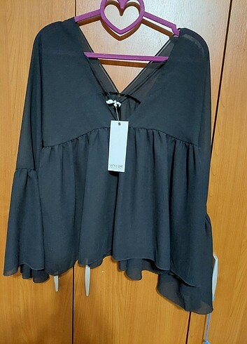 TRANSPARAN ŞİFON ABİYE BLUZ. - Görsel 2