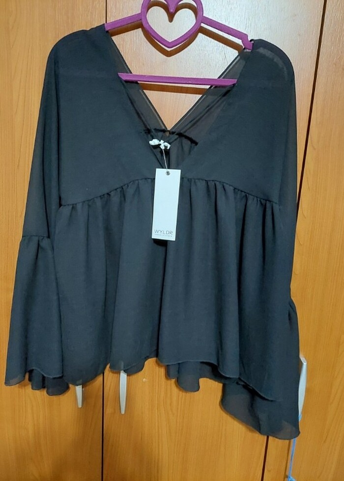 TRANSPARAN ŞİFON ABİYE BLUZ.  - Görsel 2