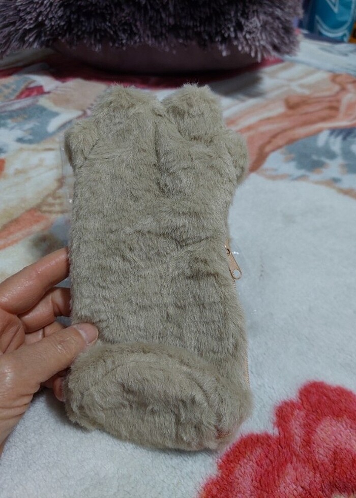 Peluş çok amaçlı patili mini cüzdanı - Görsel 3