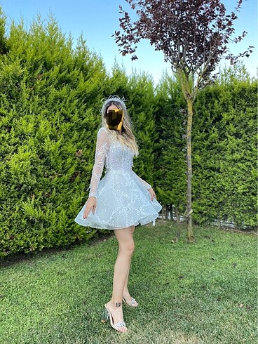 Özel tasarım bir kere evde nişanımda giydim