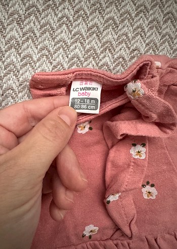 LC Waikiki Uzun Kollu Pembe Kız Çocuk Elbise