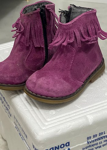 Kız Çocuk Mor Süet Püsküllü Bot - Görsel 2