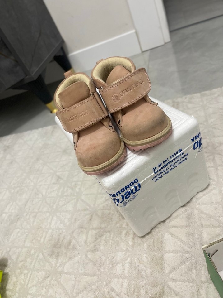 Kız Bebek pudra rengi Süet İlk Adım Ayakkabısı - Görsel 2