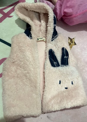 Kapüşonlu Leopar Desenli Kız Yeleği - Görsel 3