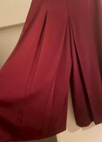 Kadın Bordo Uzun Drapeli pantolon etek - Görsel 2