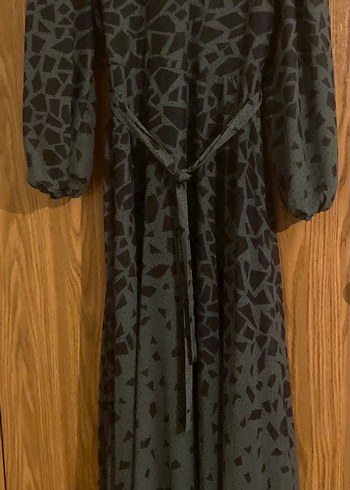 Kadın yeşil siyah Yılan Desenli Uzun Elbise - Görsel 2