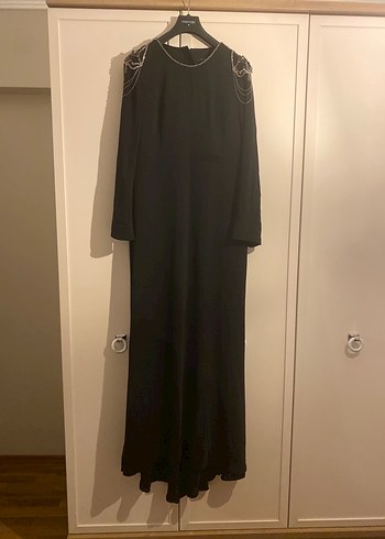 Siyah Uzun Kolluarkası hafıf kuyruklu çok şok bır elbıse - Görsel 2