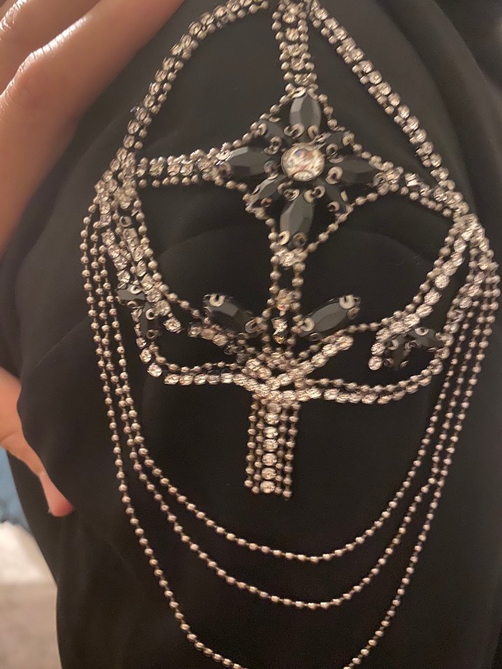 Siyah Uzun Kolluarkası hafıf kuyruklu çok şok bır elbıse - Görsel 4