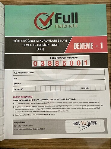 Tyt matematik denemesi