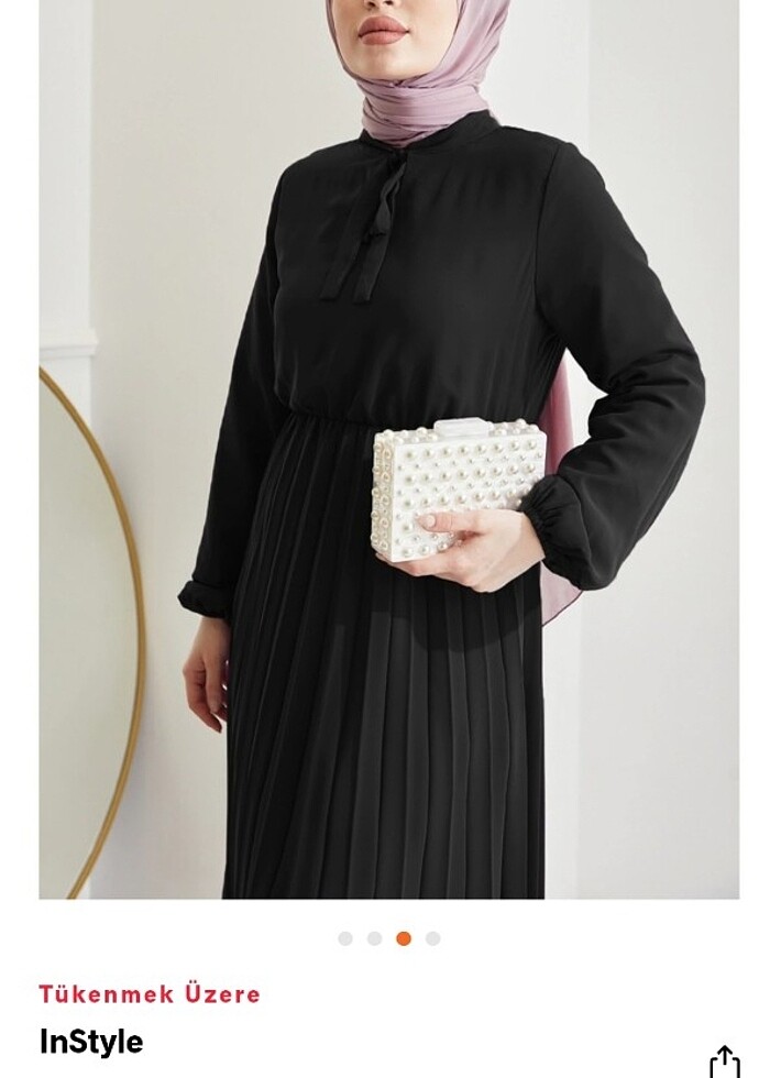 Piliseli limelda şifon elbise - Görsel 3