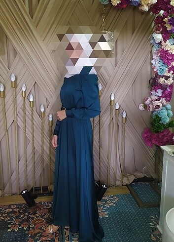 Zümrüt yeşili elbise  - Görsel 3