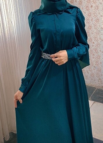 Zümrüt yeşili elbise  - Görsel 4