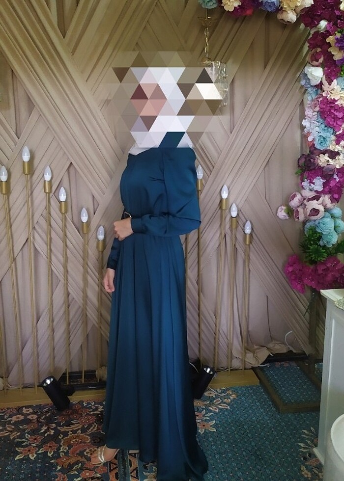 Zümrüt yeşili elbise  - Görsel 3