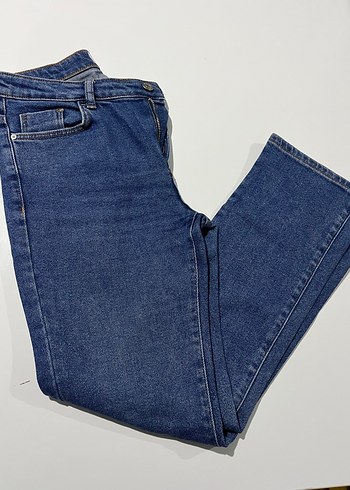 Lacivert Mango Markalı Regular Fit Kadın Denim Pantolon