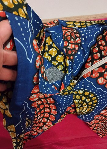 Renkli Desenli Kadın Kumaş takım - Görsel 11