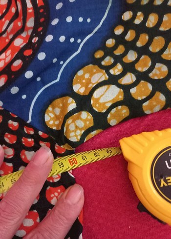 Renkli Desenli Kadın Kumaş takım - Görsel 5