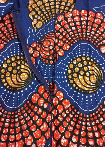 Renkli Desenli Kadın Kumaş takım - Görsel 4