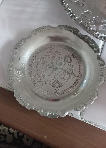 Gri Klasik Desensiz Metal  ve Tabak - Görsel 4