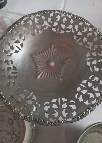 Gri Klasik Desensiz Metal  ve Tabak - Görsel 5