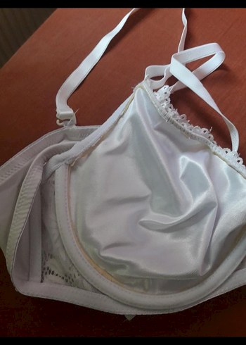 Nakışlı Beyaz Dantelli Sütyen - Görsel 5