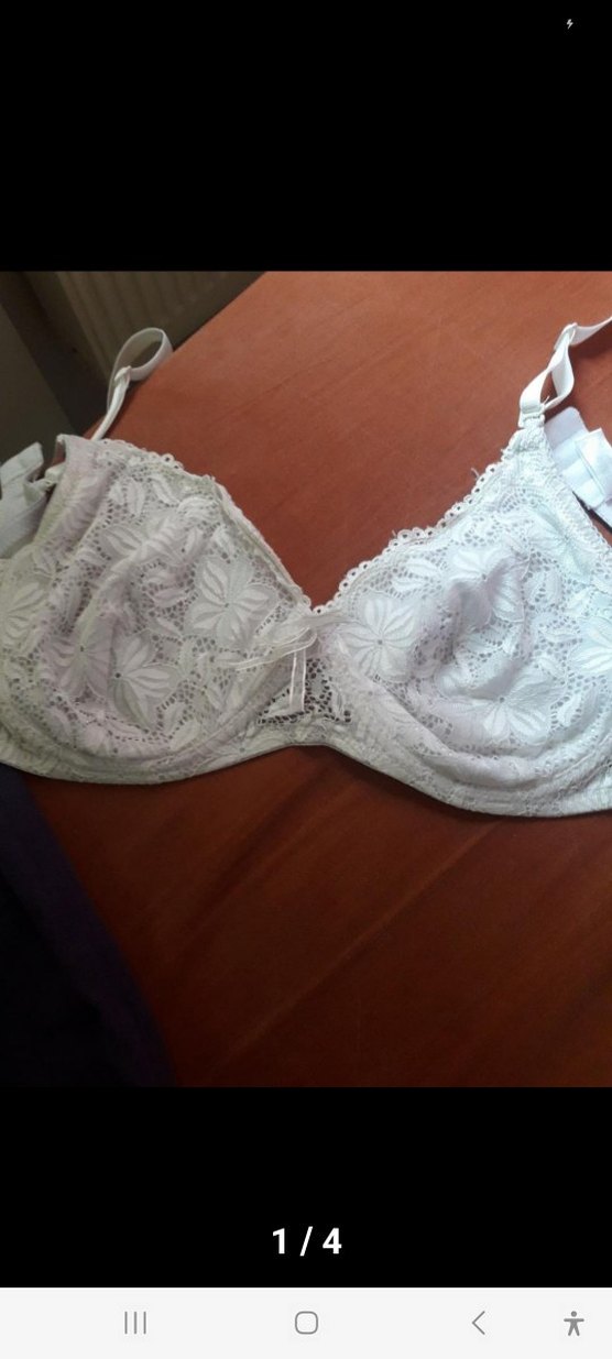 Nakışlı Beyaz Dantelli Sütyen - Görsel 3