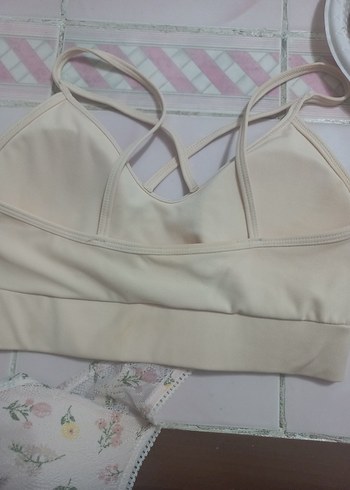 Beyaz Çiçek Desenli Bohem Sütyen - Görsel 7