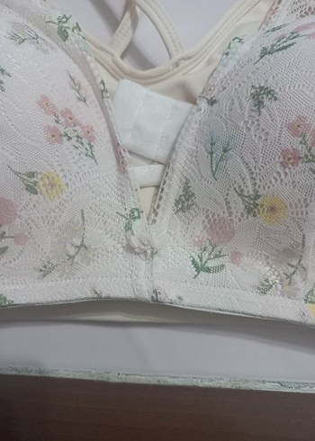 Beyaz Çiçek Desenli Bohem Sütyen - Görsel 10