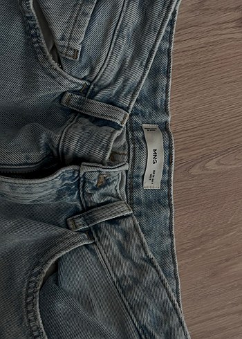 Mango Gri Kadın Denim Regular Fit Midi Jean Mango