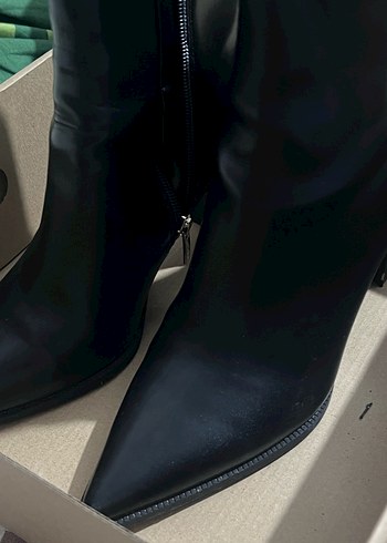 38 Beden siyah Renk Siyah Deri Stiletto Topuklu Kadın Mango Bot