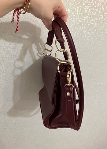 Kahverengi Parlak Deri Yılan Desenli Kadın Çanta - Görsel 4