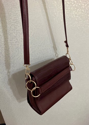 Kahverengi Parlak Deri Yılan Desenli Kadın Çanta - Görsel 2