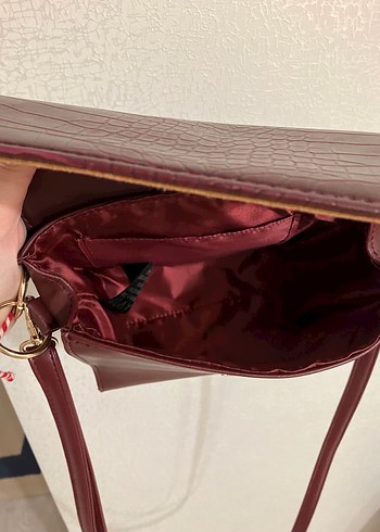 Kahverengi Parlak Deri Yılan Desenli Kadın Çanta - Görsel 6