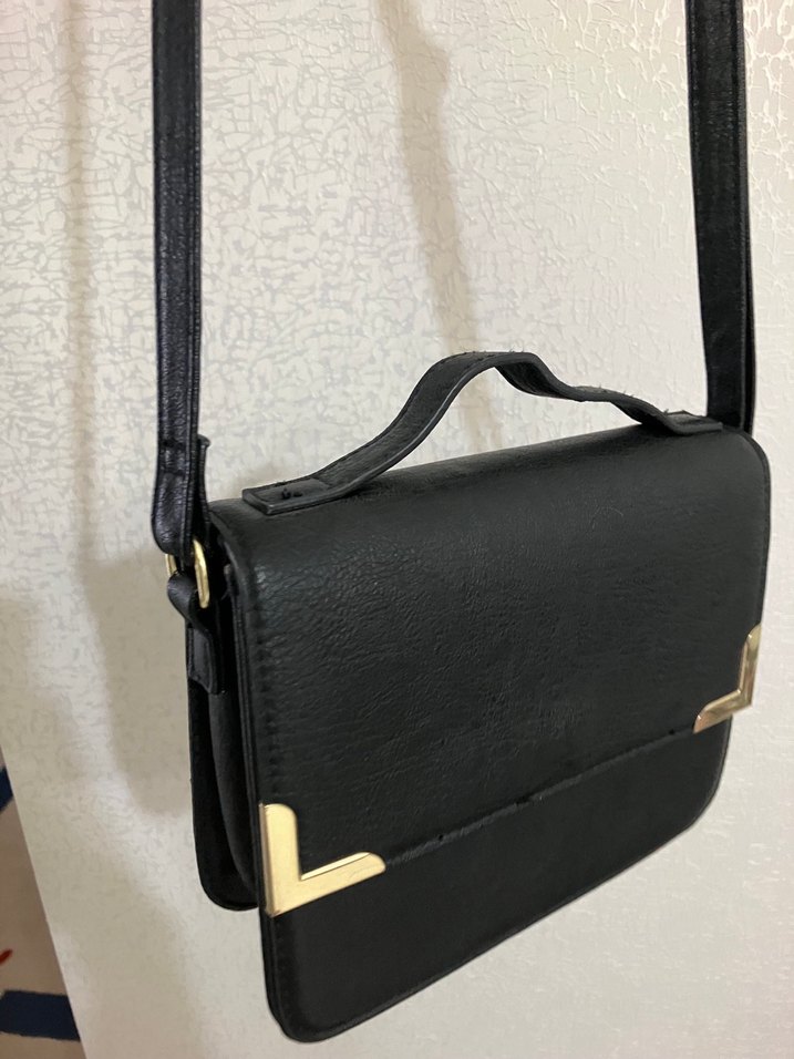 Siyah Deri Modern Klasik Kadın Çanta - Görsel 2