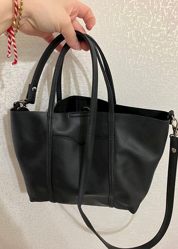 Siyah Deri Kadın Omuz Çantası - Görsel 2