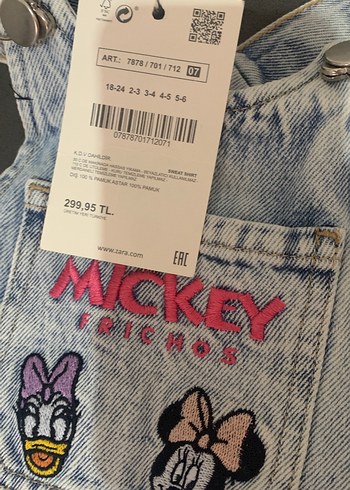 Kız Çocuk Denim Askılı Elbise - Görsel 3