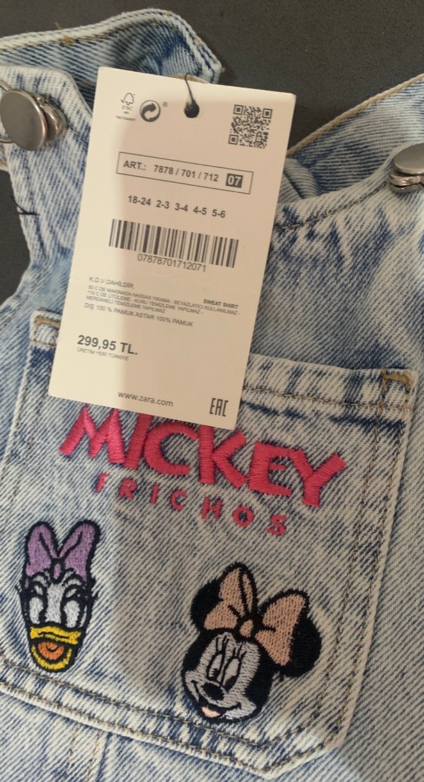 Kız Çocuk Denim Askılı Elbise - Görsel 3