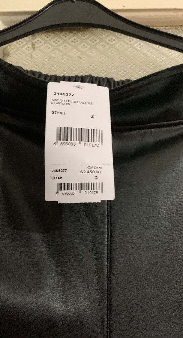 Siyah Deri Kadın Streetwear Pantolon - Görsel 2