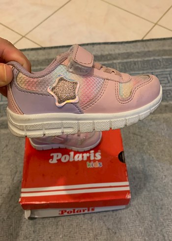 Kız Çocuk Pembe Bağcıklı ve Cırtlı Spor Ayakkabı - Görsel 2