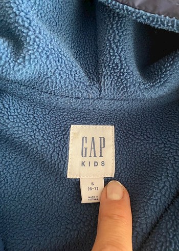 GAP Erkek Mavi Kapüşonlu Fermuarlı Polar - Görsel 2