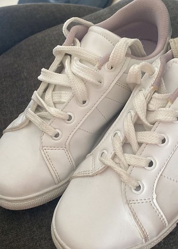 35 Beden Beyaz Bağcıklı Spor kız çocuk Kadın Ayakkabı
